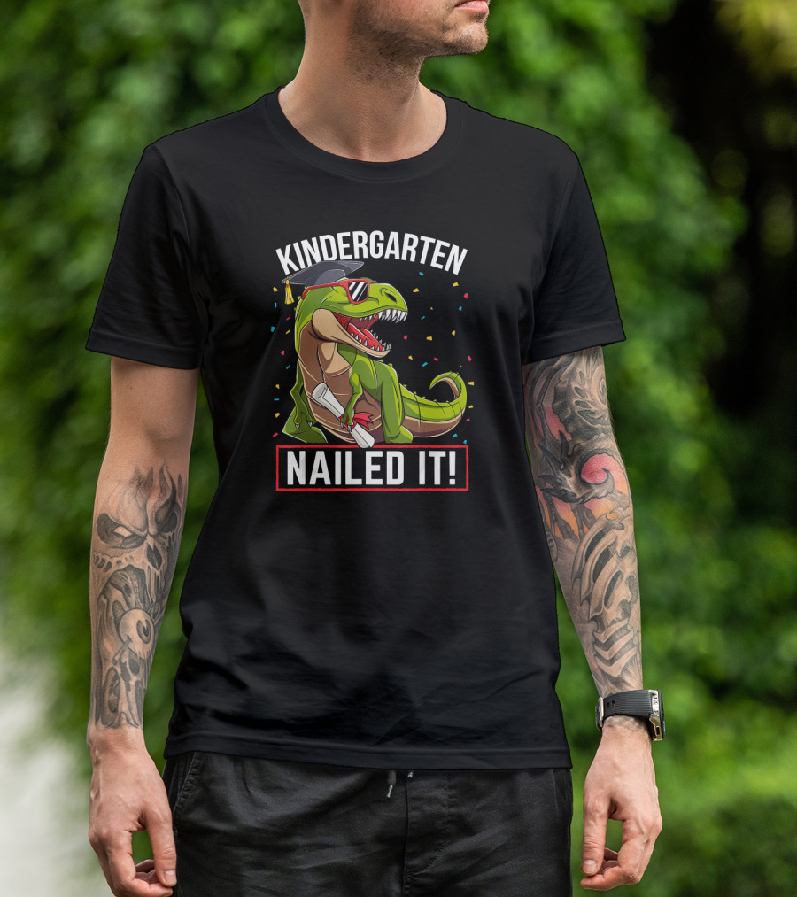 Kindergarten Nailed It Dinosaur Graduation T-Shirt