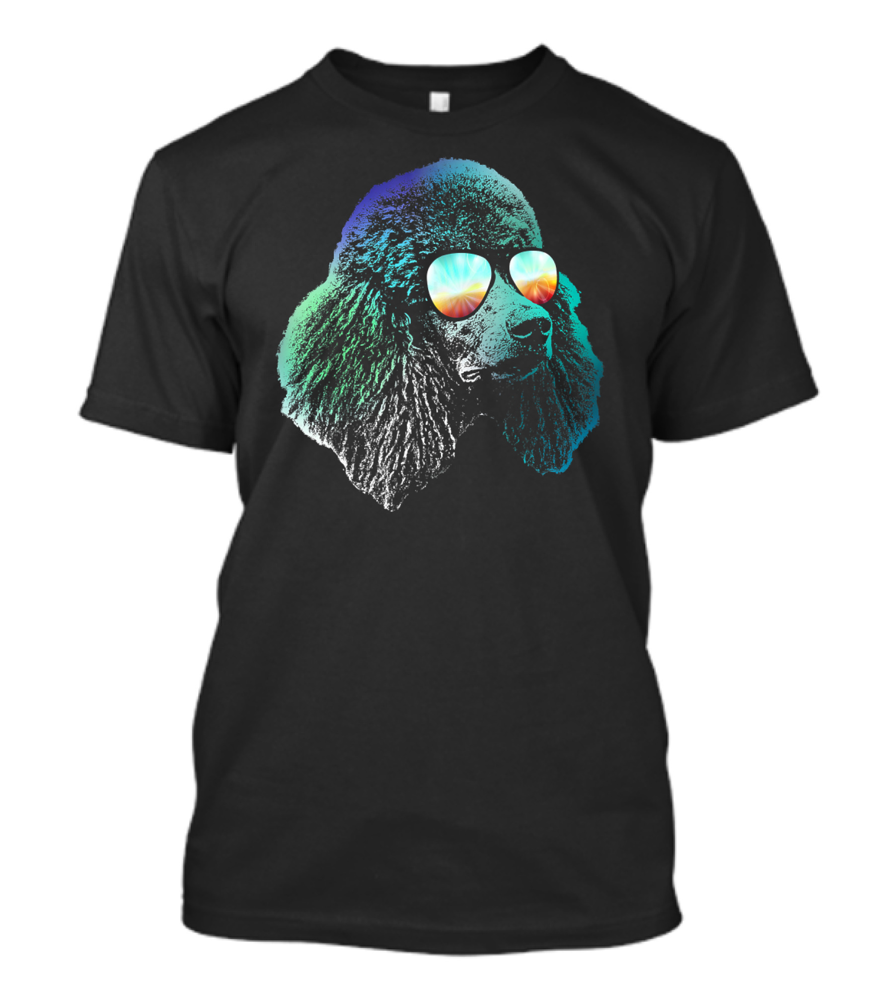 Groovy Poodle With Psychedelic Sunglasses Disco T-Shirt