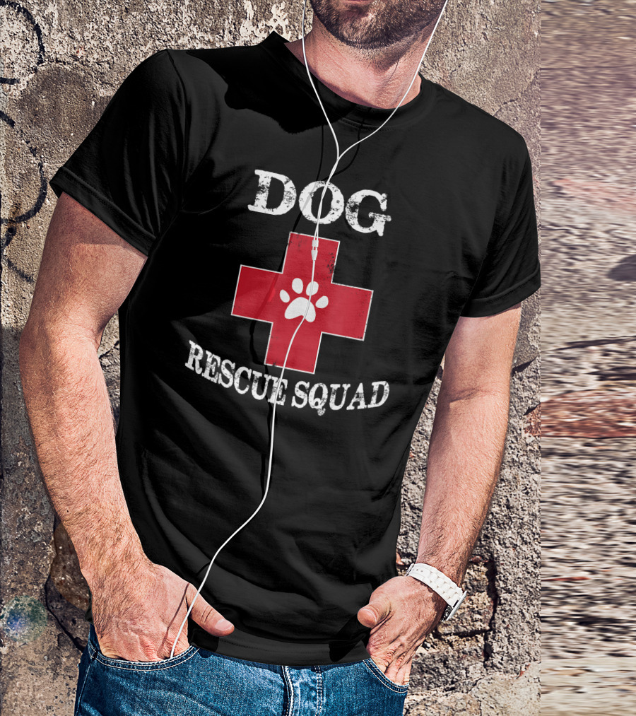 Dog Rescue Squad Red Cross Paw T-Shirt