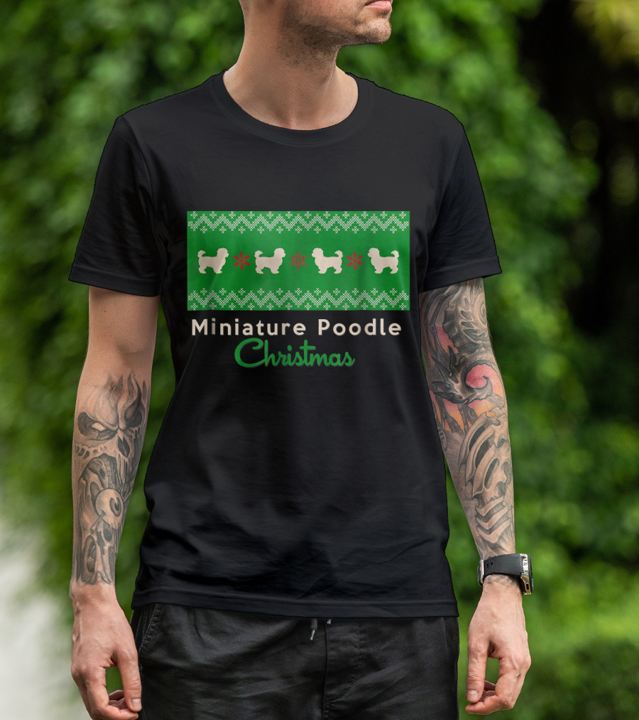 Miniature Poodle Christmas Ugly T-Shirt