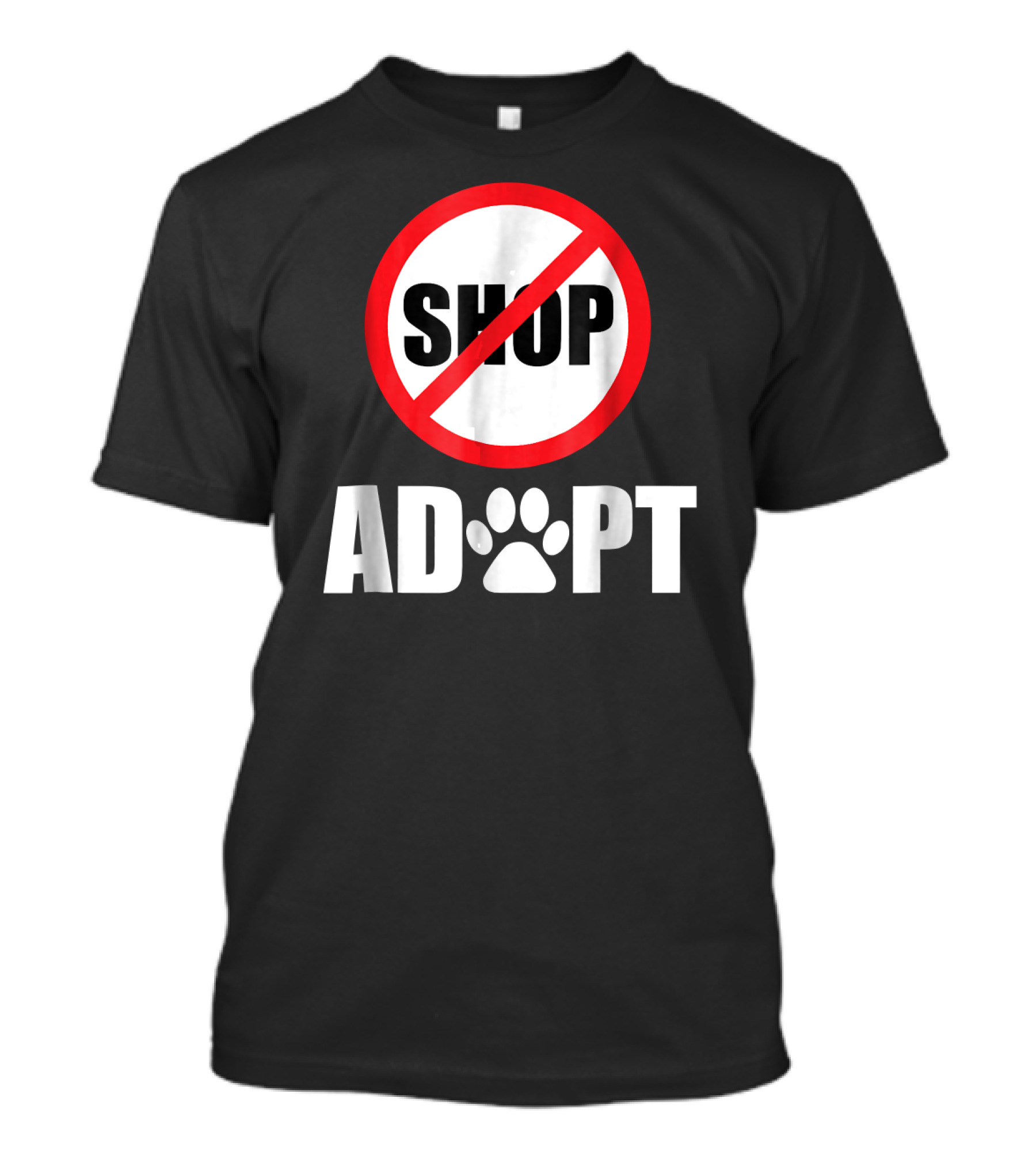 Don't Shop Adopt Animal Rescue Adoption Paw Prints T-Shirt