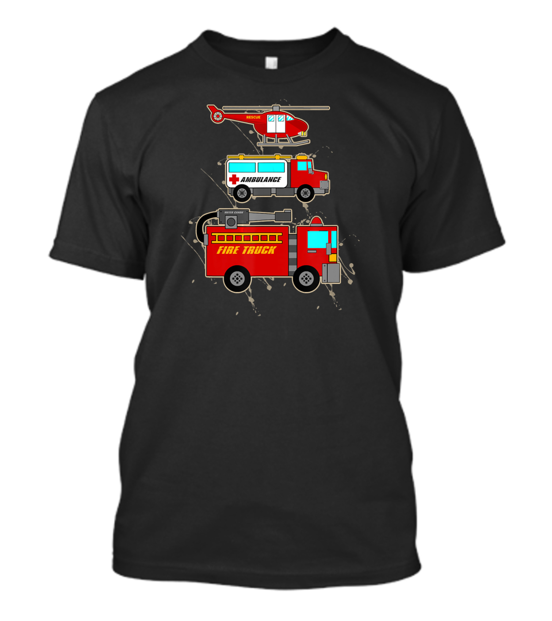 EMS Fire Truck Ambulance Rescue Helicopter Emergency Vehicle Team T-Shirt