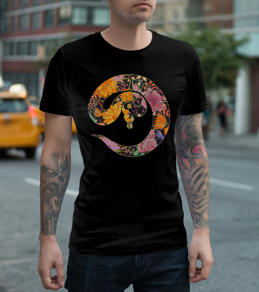 Floral Flower Vintage Retro BAL Floral Snake T-Shirt