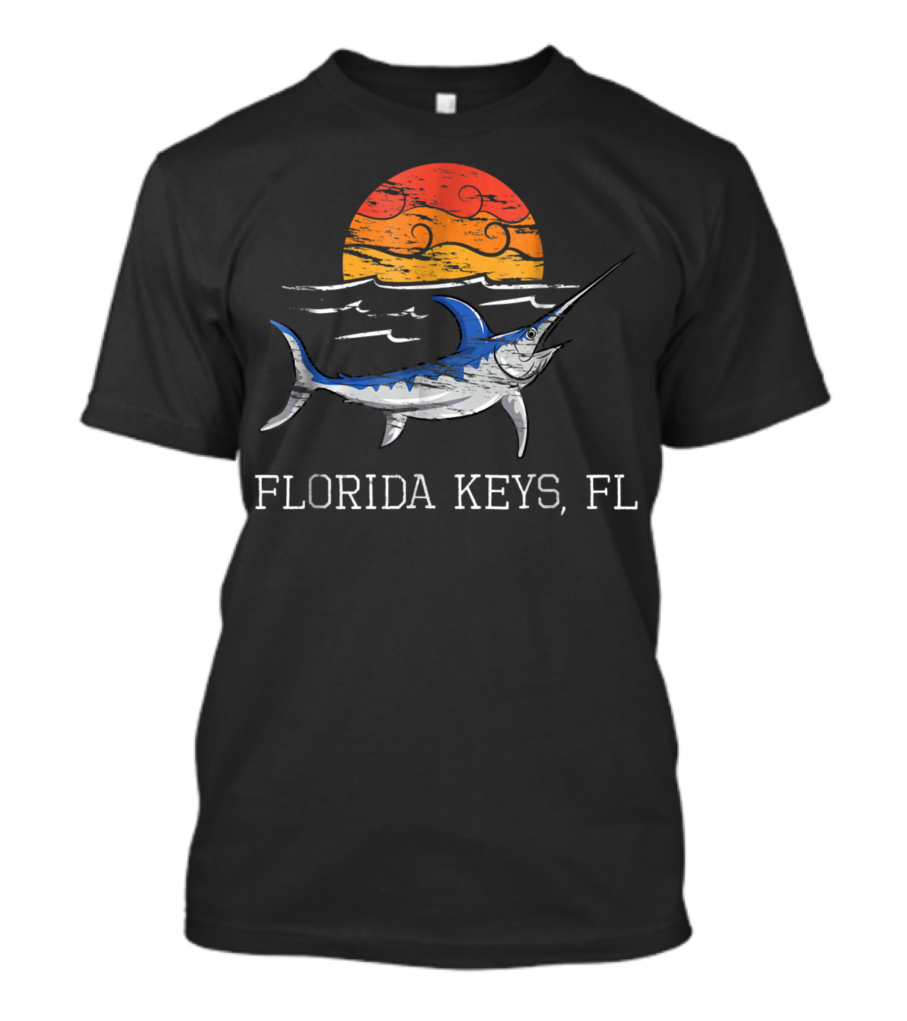 Florida Keys FL Marlin Sunset Fishing T-Shirt