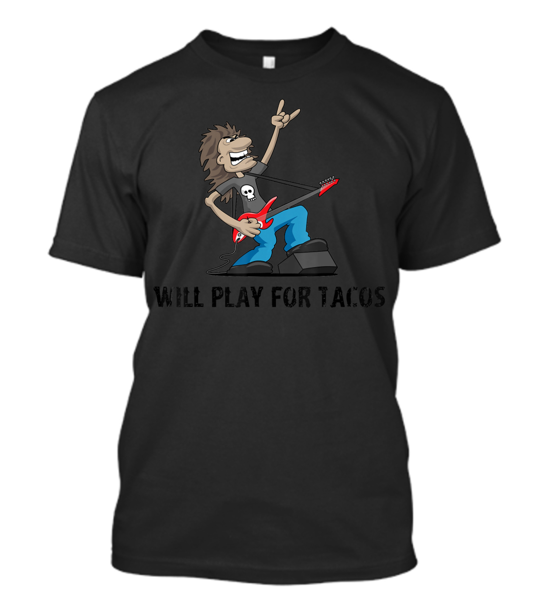 Will Play For Tacos Funny Guitar T-Shirt
