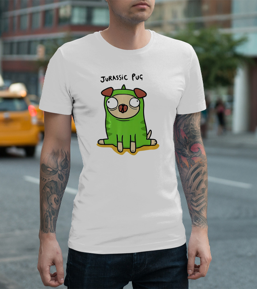 Jurassic Pug Dinosaur Costume Funny T-Shirt