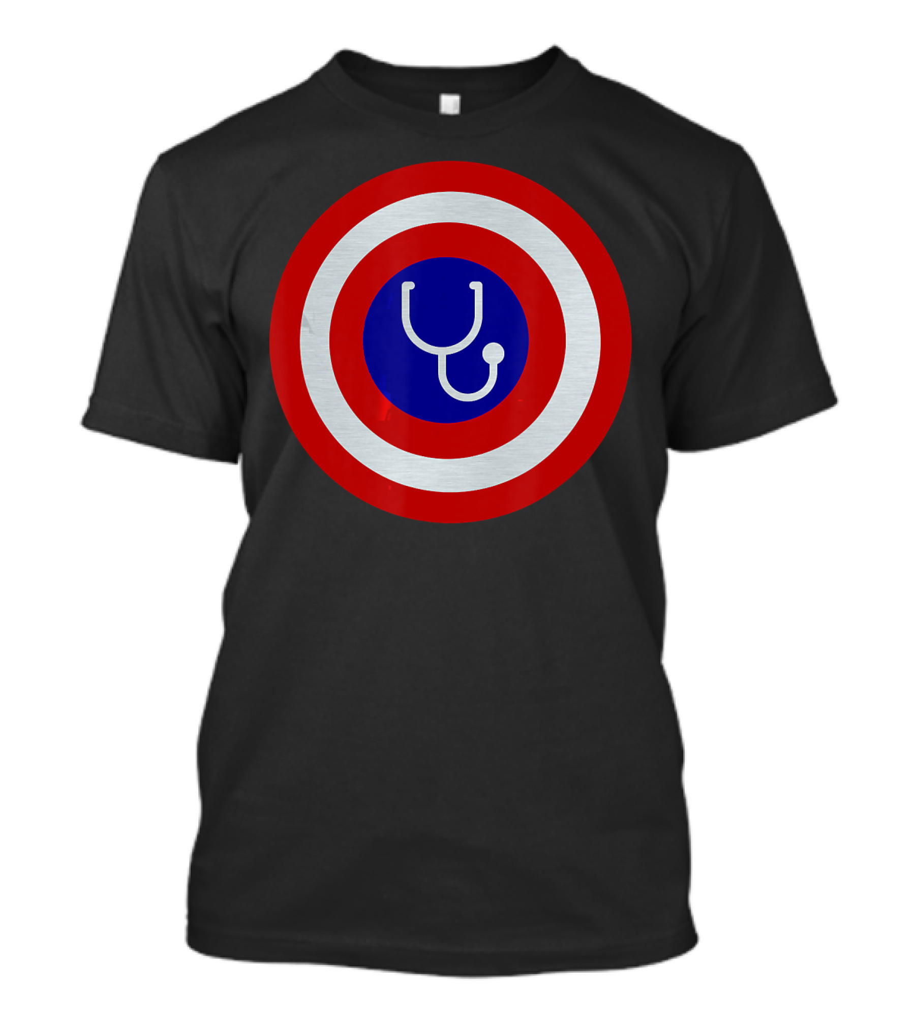 Funny Nurse Doctor Are Super Heroes Shield Stethoscope T-Shirt