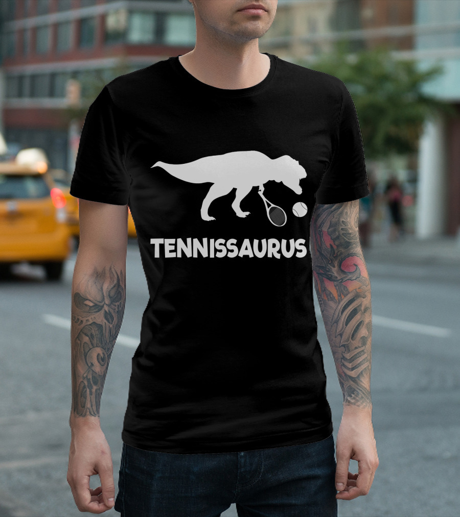 Tennisaurus Funny Tennis Dinosaur T-Shirt