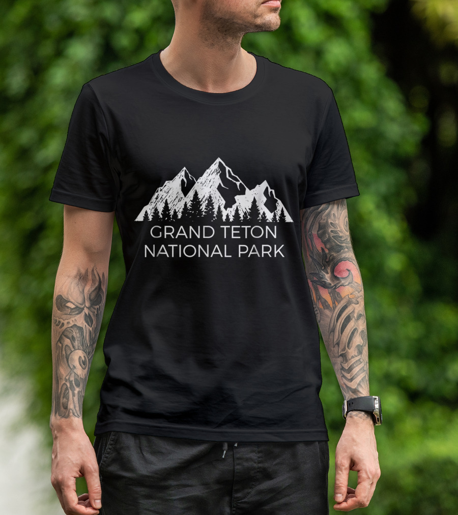 Grand Teton National Park Mountains And Trees T-Shirt
