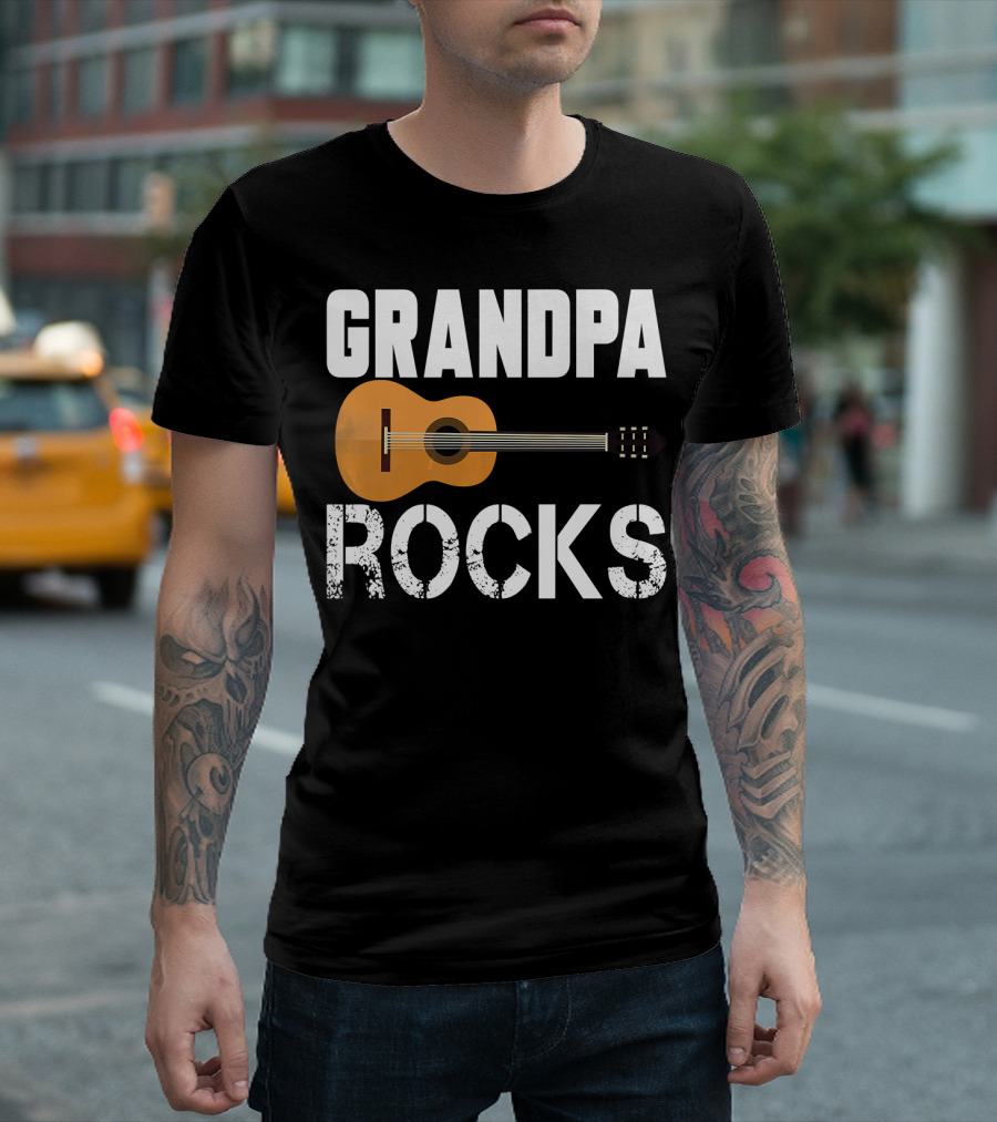GRANDPA ROCKS GUITAR MUSIC T-Shirt