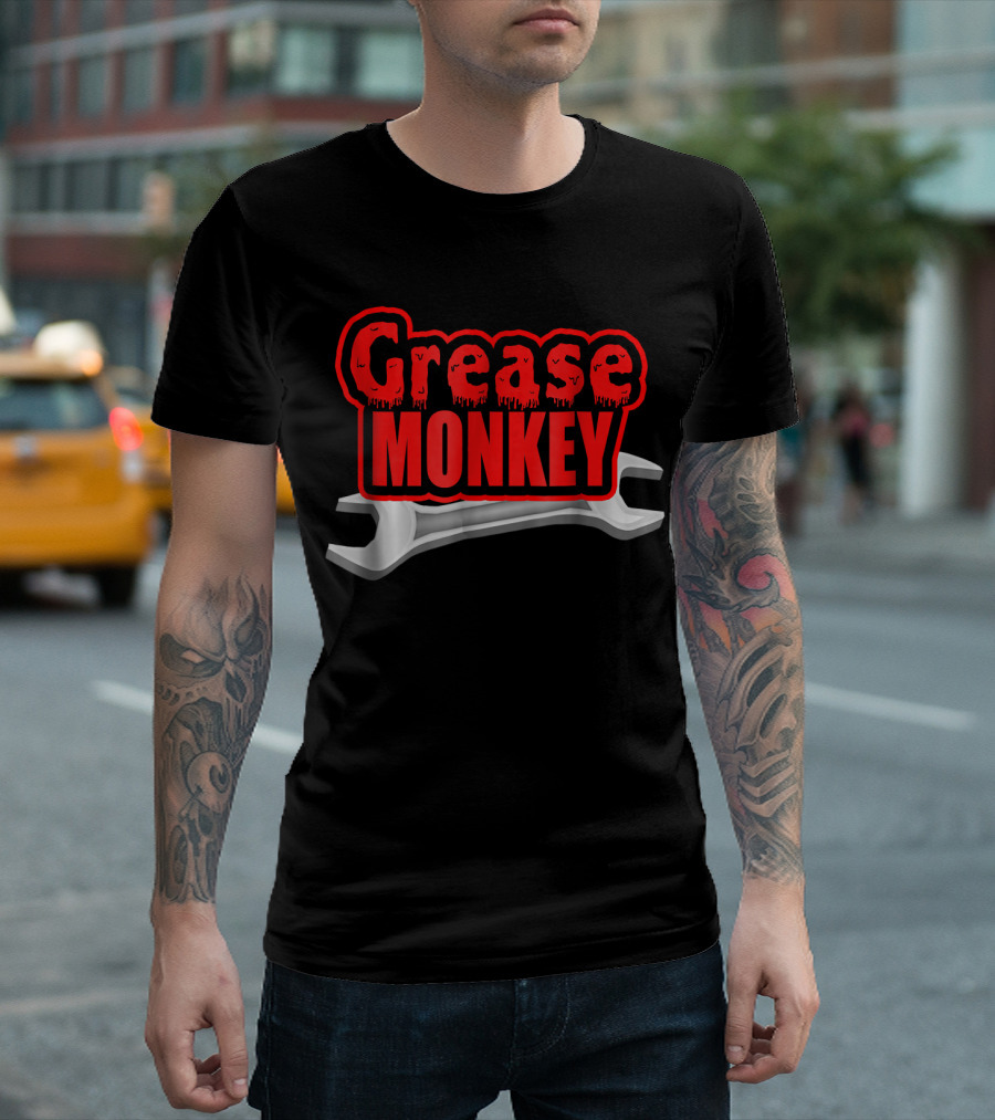 Grease Monkey Wrench Auto Mechanics Iconic Style Wrench T-Shirt