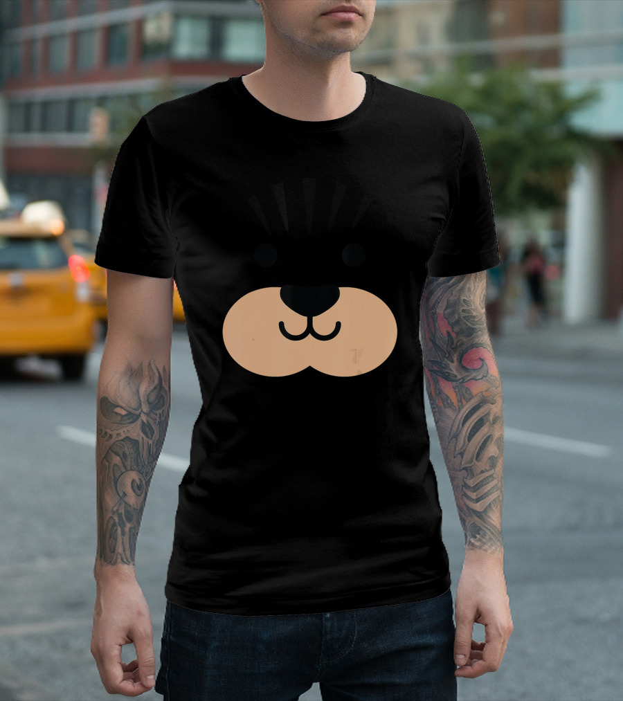 Halloween Tiger Lion Leopard Face Costume T-Shirt