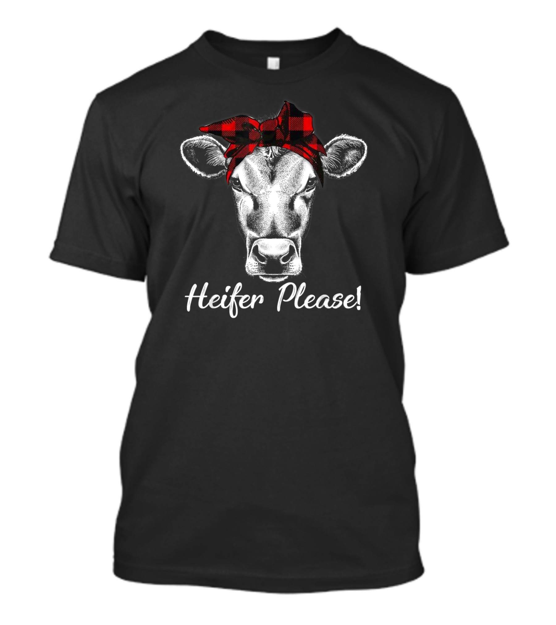 Heifer Please Farmer Cow Lovers Buffalo Plaid Headband T-Shirt