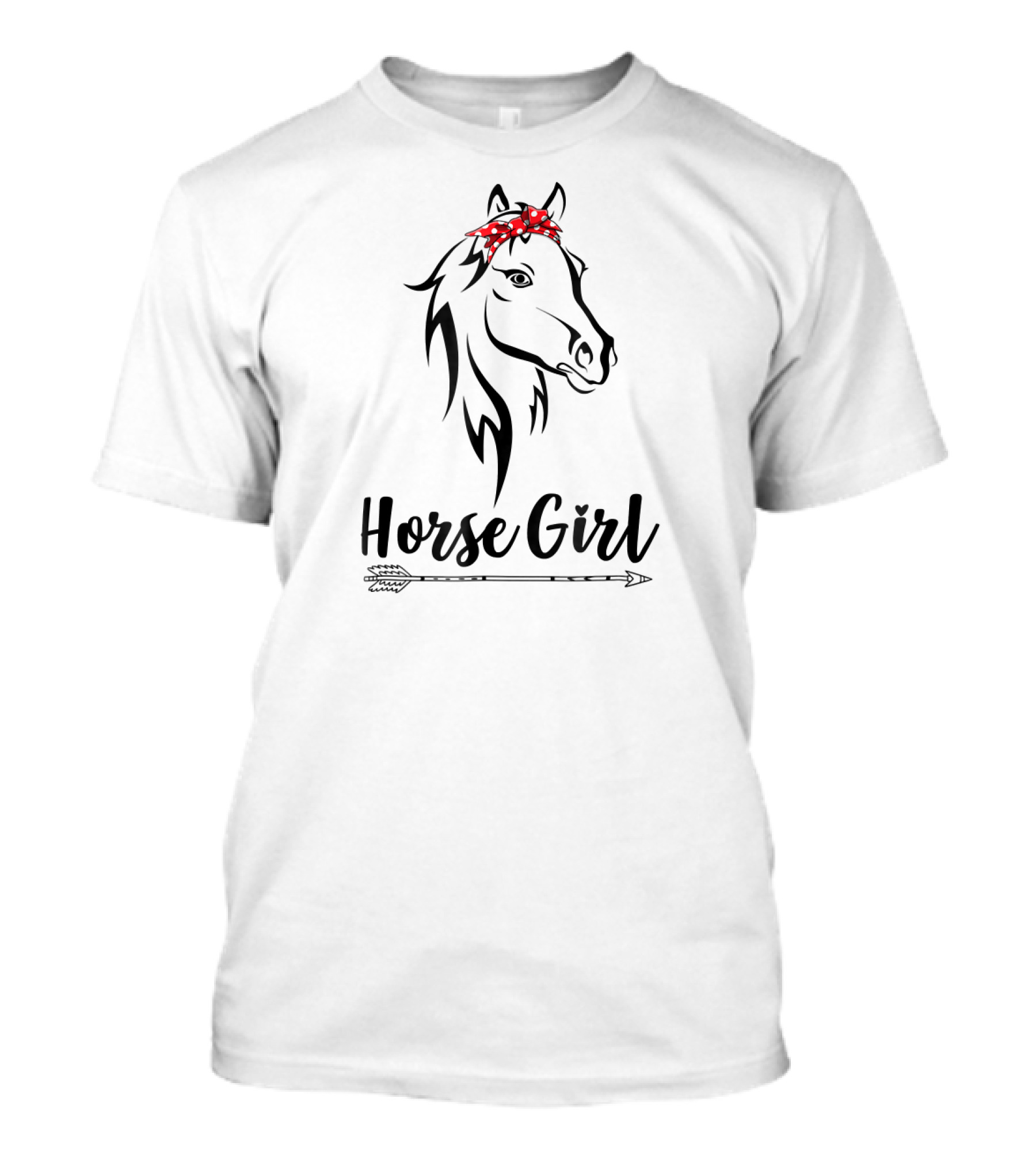 Horse Girl I Love My Horses Rac With Polka Dot Headband T-Shirt