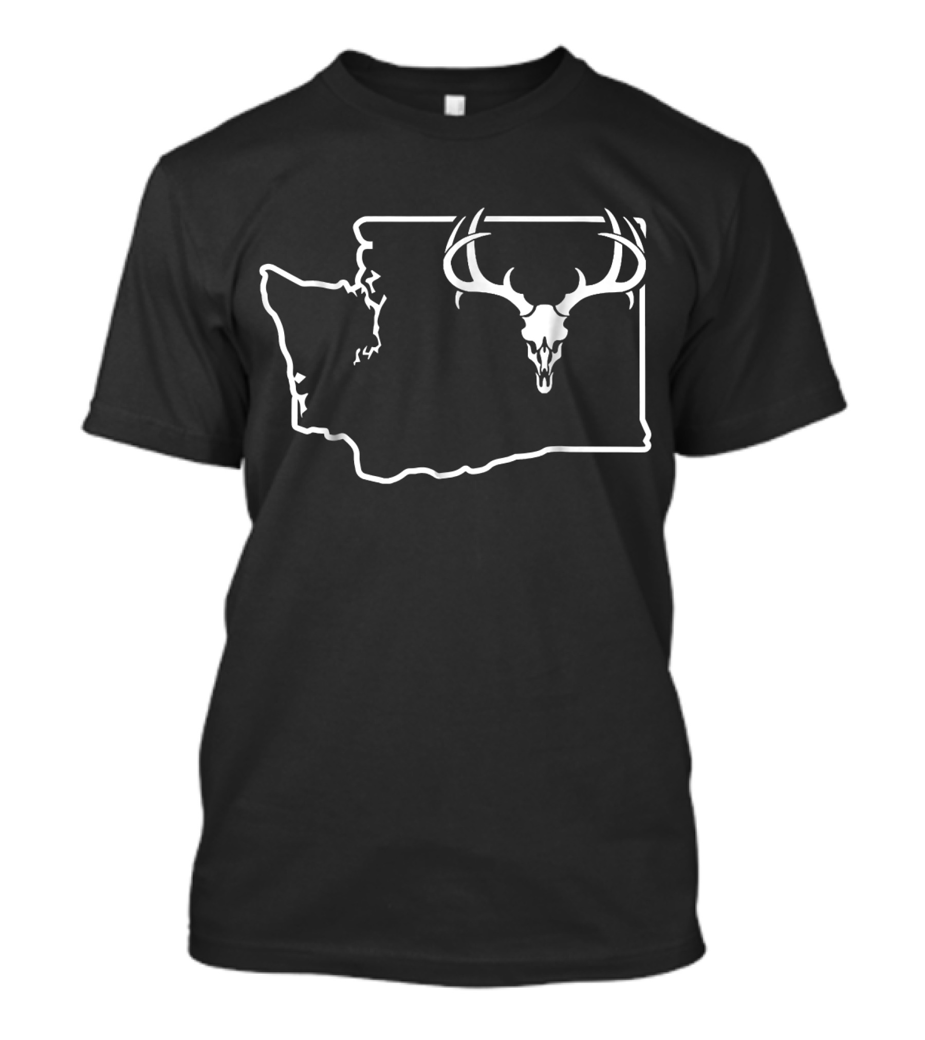 Washington Deer Antler Hunting Map T-Shirt