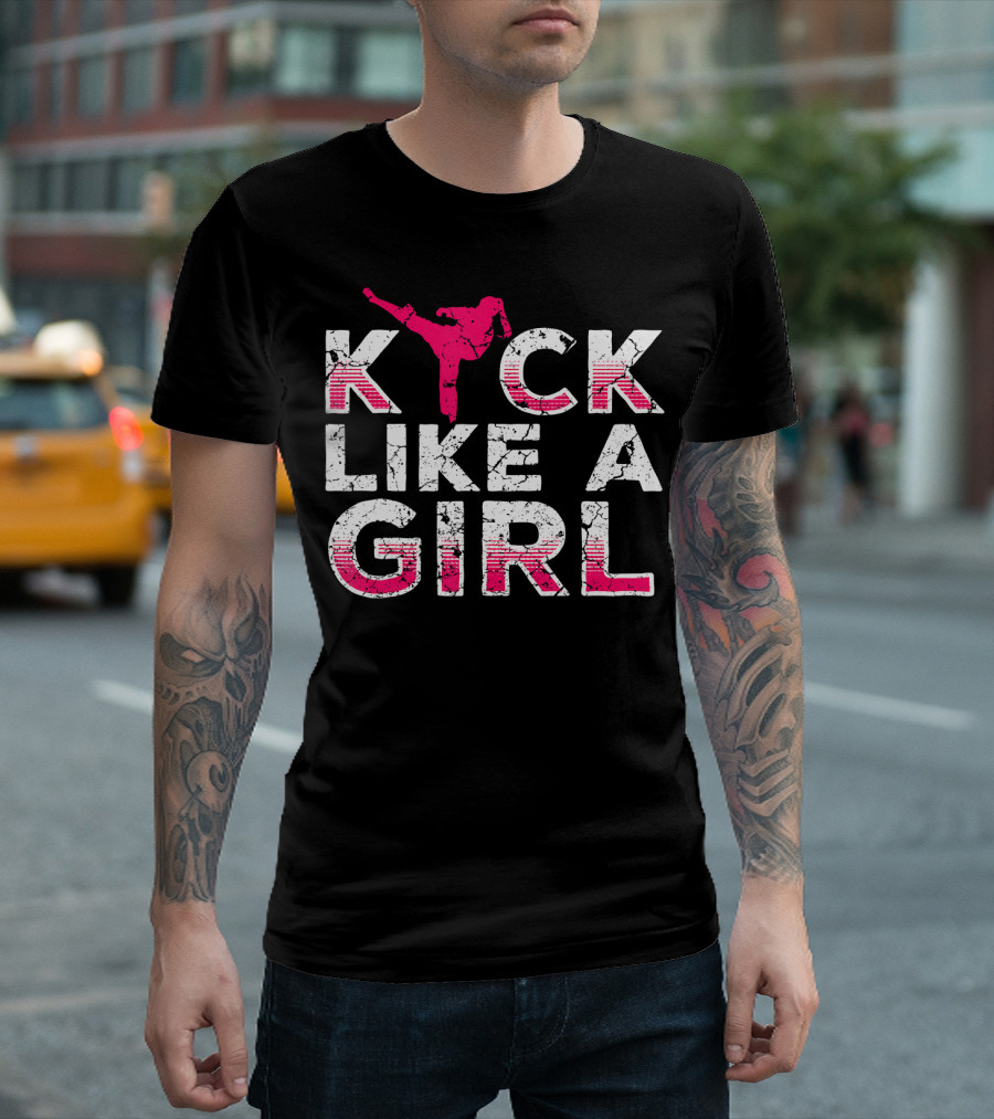 Kick Like A Girl Karate Kickboxing T-Shirt