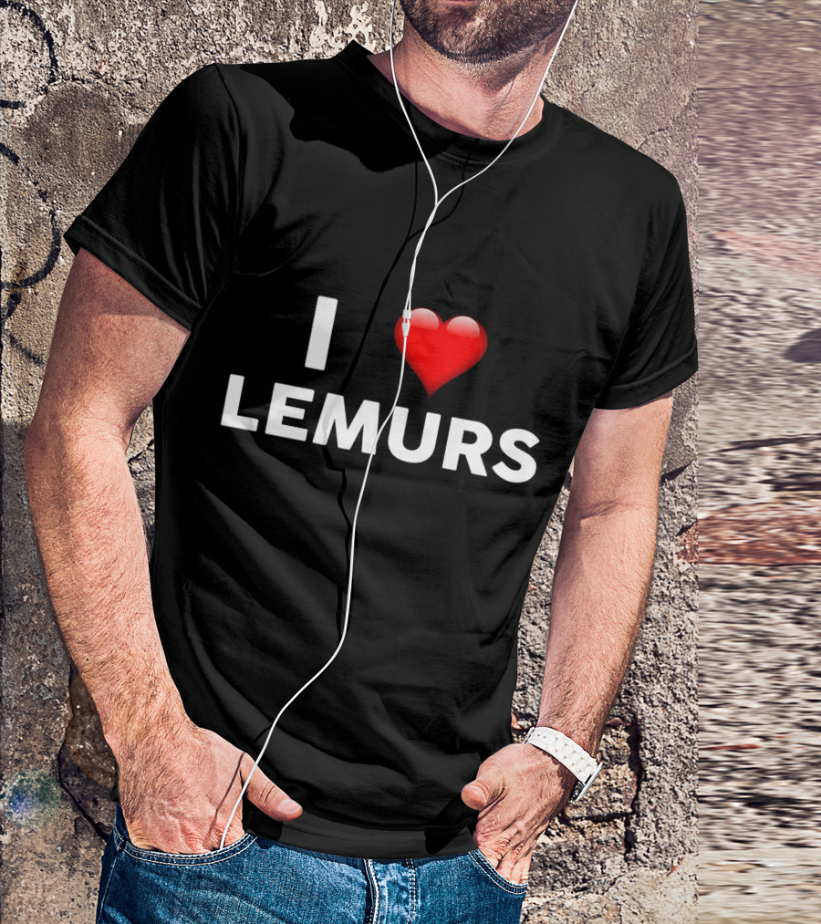 I Love Lemurs Heart Lemur T-Shirt