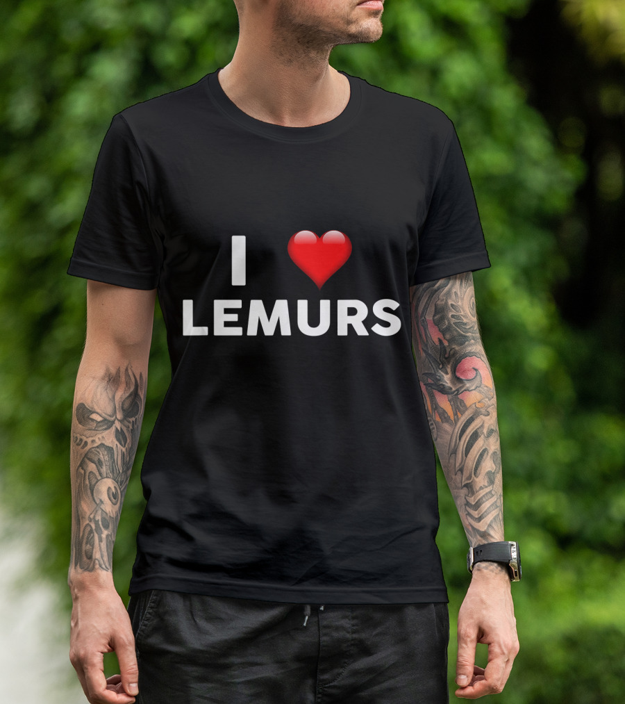 I Love Lemurs Heart Lemur T-Shirt