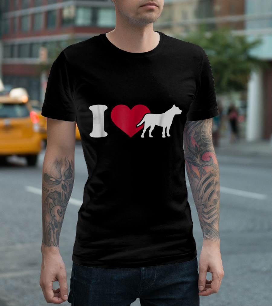 I Love Pitbulls Heart T-Shirt