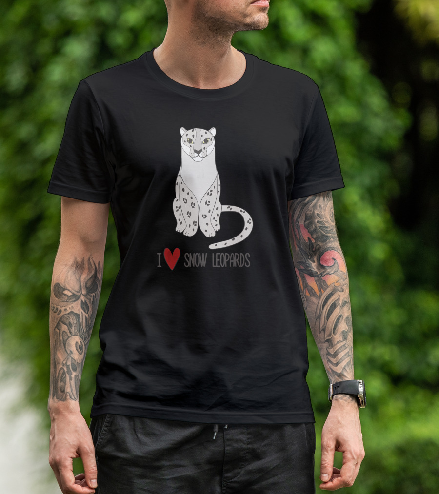 I Love Snow Leopards Cute Beautiful Snow T-Shirt