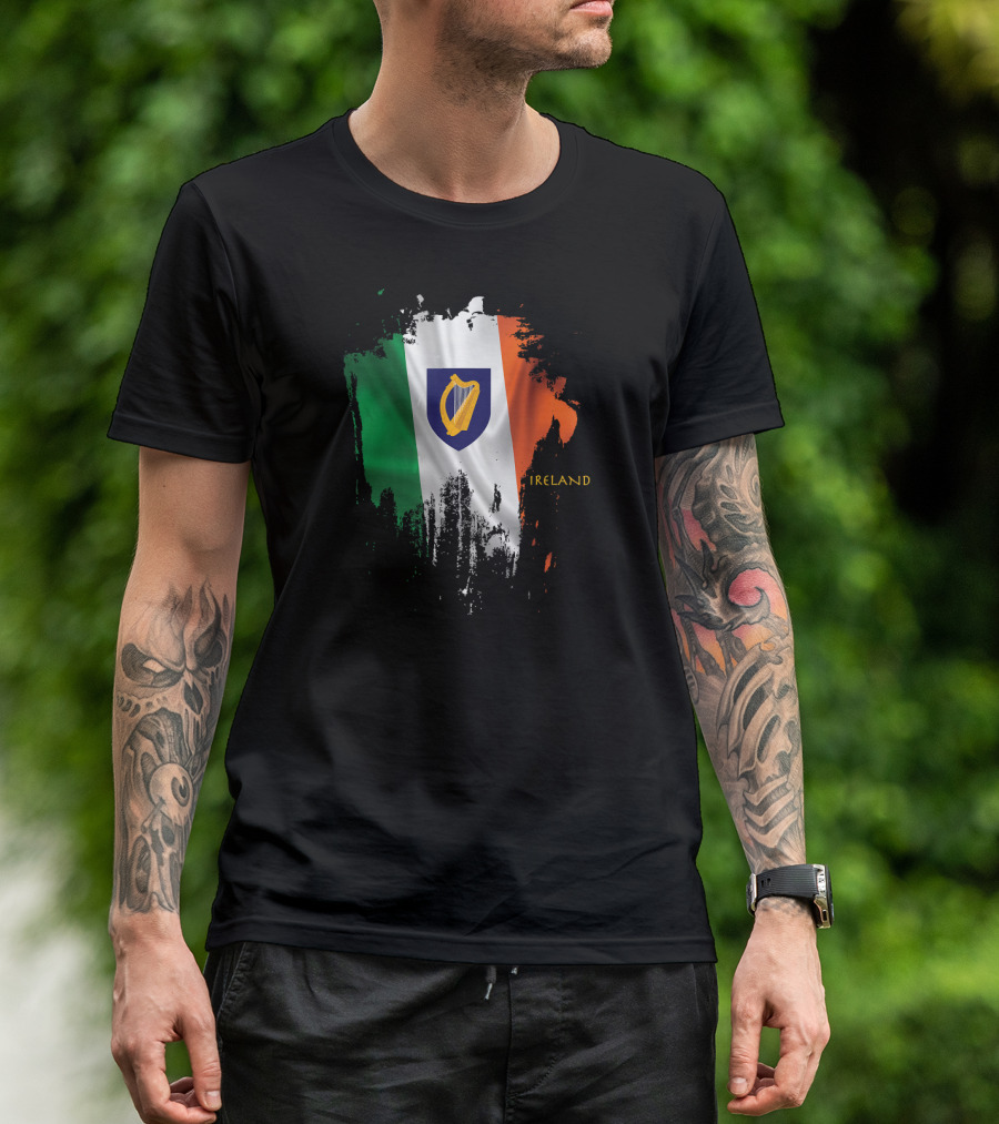 Ireland Flag With Harp Coat Of Arms T-Shirt