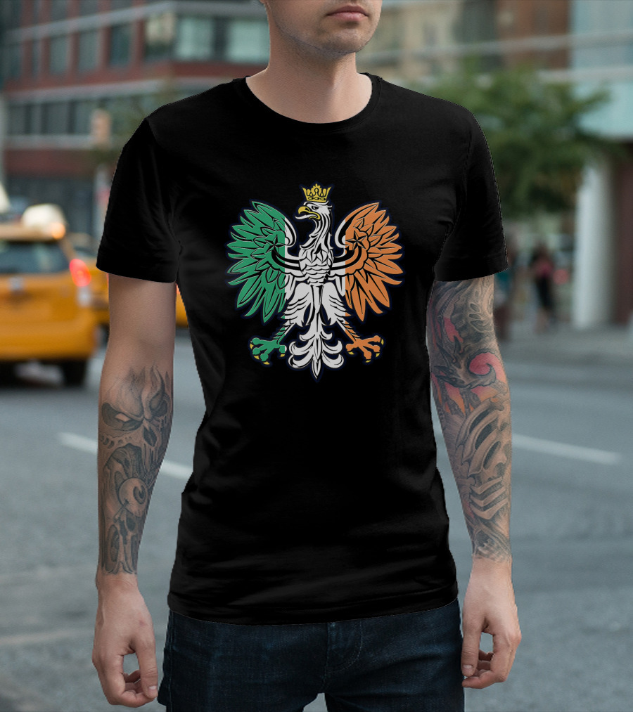 Irish Flag Colors Polish Eagle Pride Iconic T-Shirt