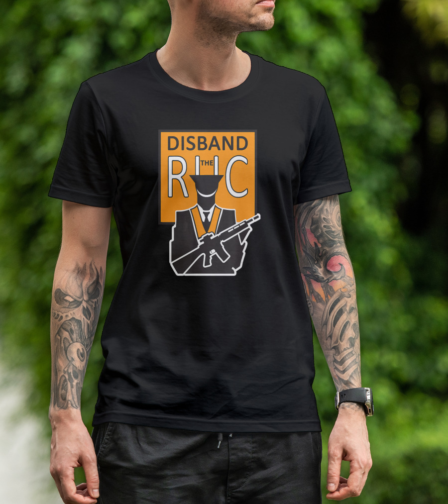 Irish Republican Disband The RUC Symbol With Silhouette And Gun T-Shirt