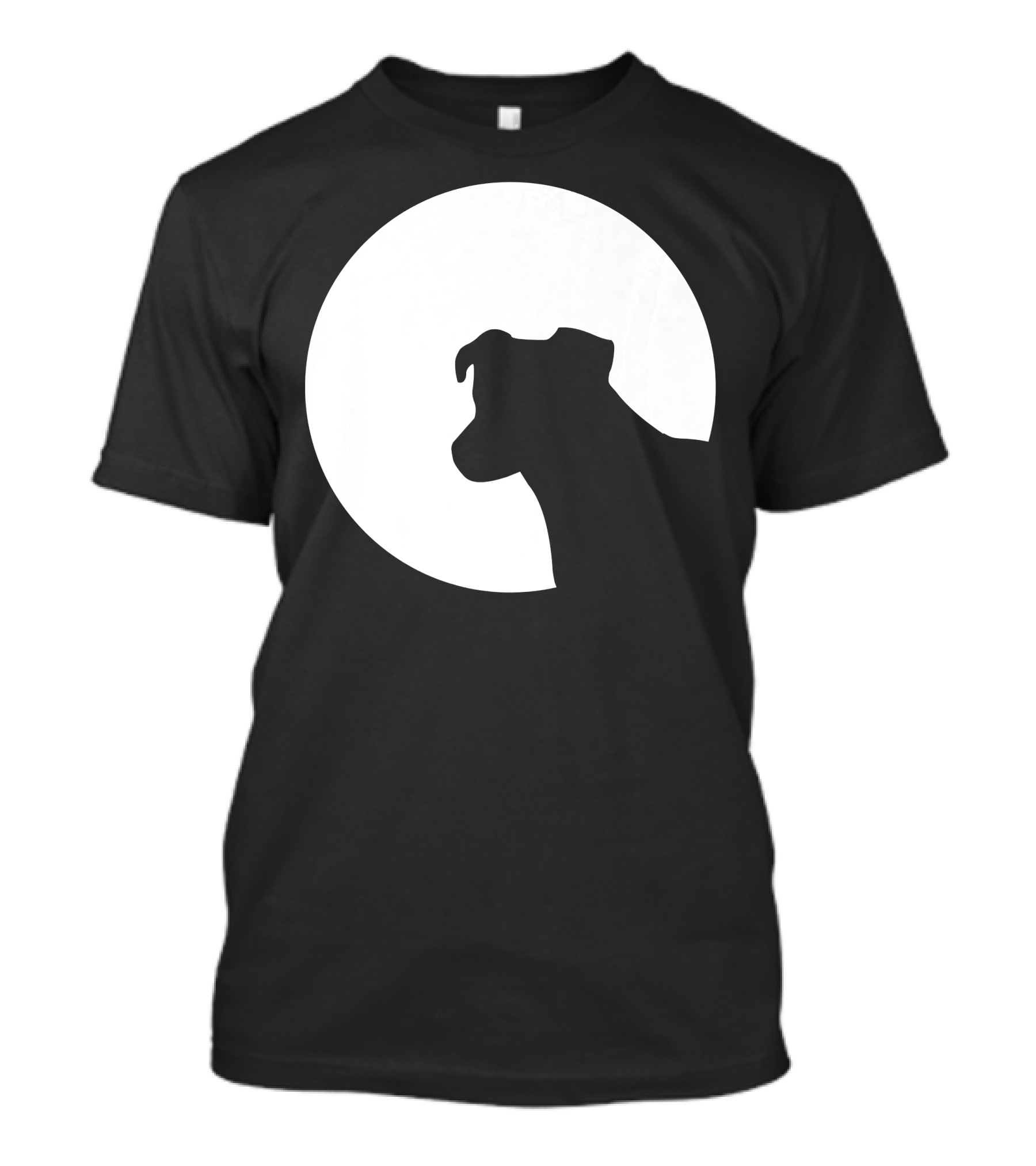 Jack Russell Terrier Silhouette Against Moon Background T-Shirt