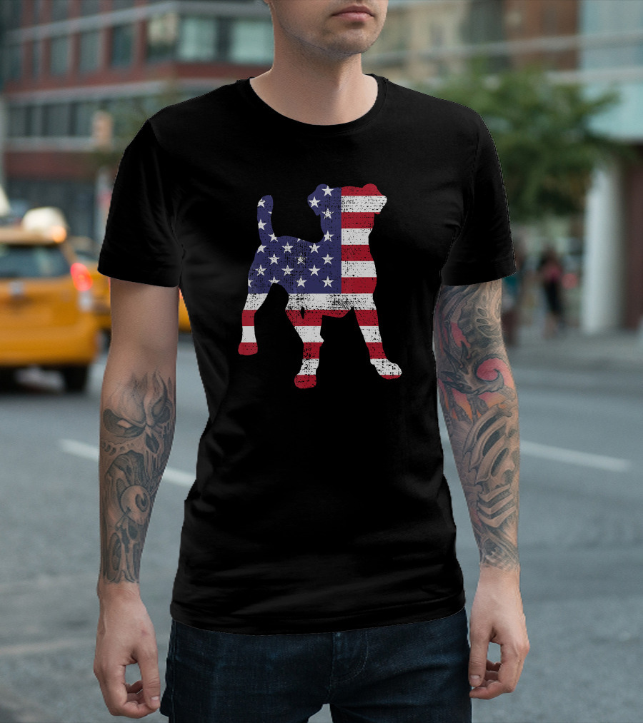 Jack Russell American Flag 4th Of July USA T-Shirt