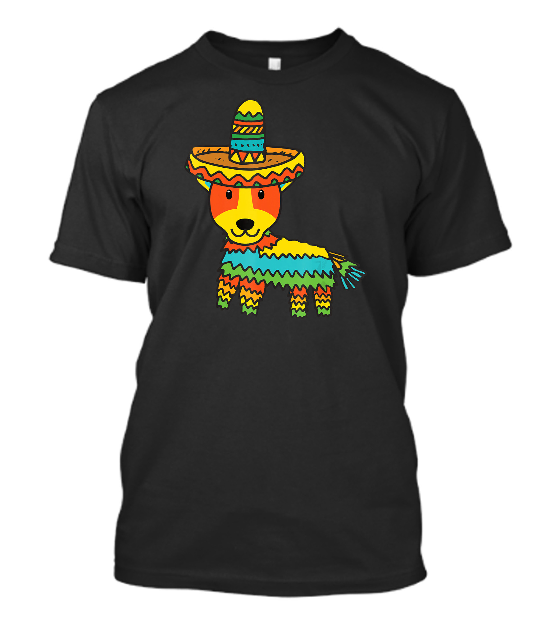 Jack Russell Terrier In Sombrero Colorful Cinco De Mayo T-Shirt