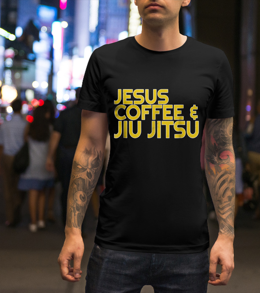 Jesus Coffee And Jiu Jitsu For Christian Enthusiasts T-Shirt