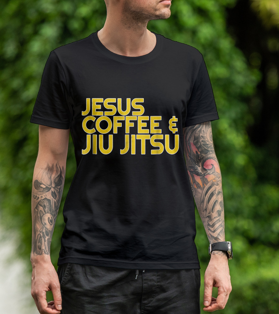 Jesus Coffee And Jiu Jitsu For Christian Enthusiasts T-Shirt