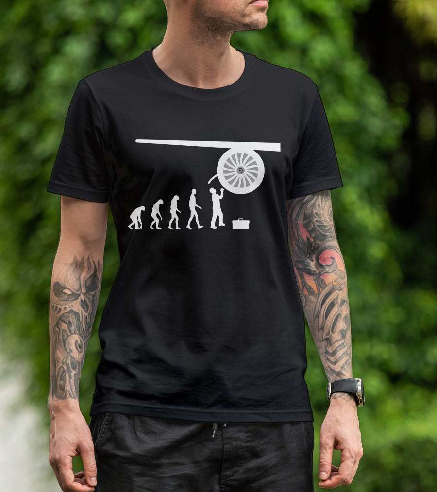 Evolution To Jet Engine Mechanic Airpl T-Shirt