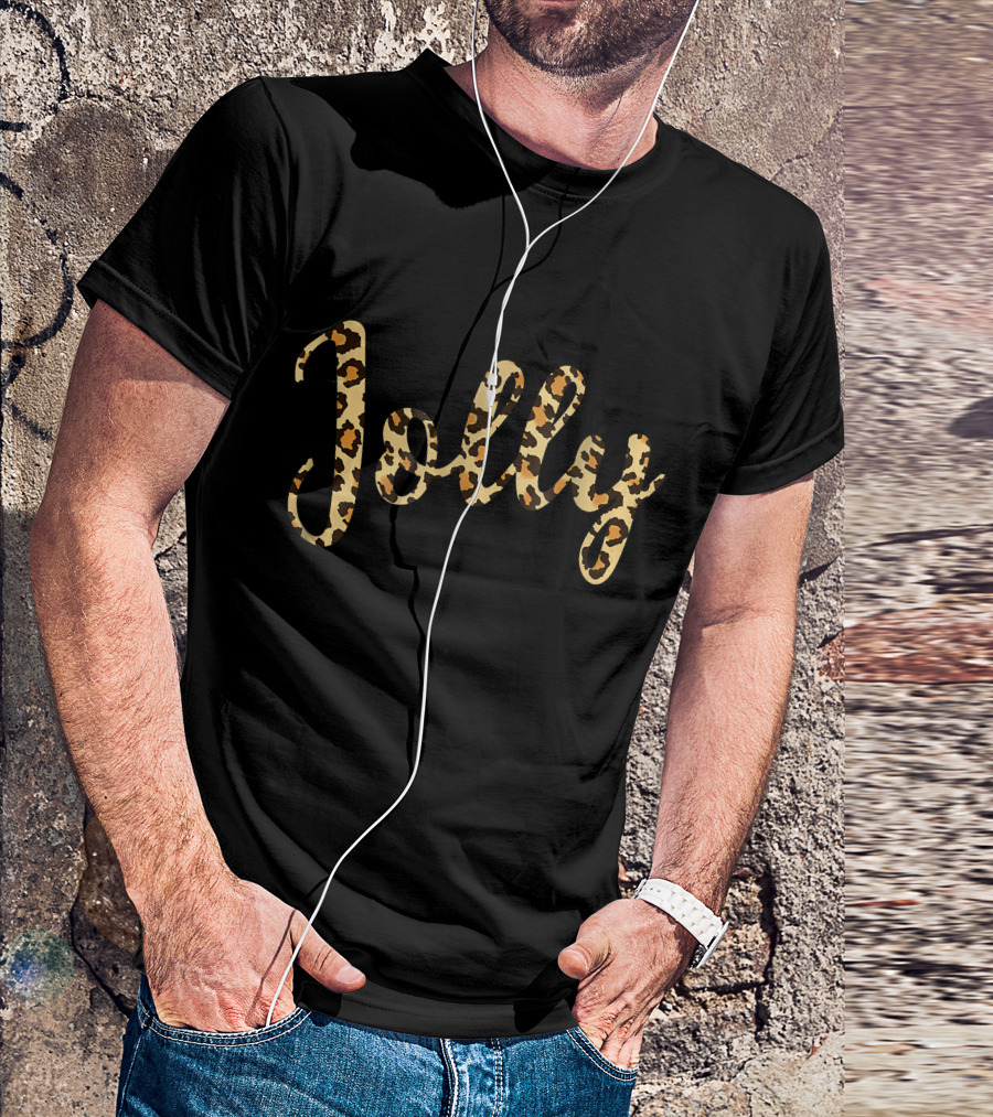 Jolly Christmas Leopard Animal Holiday T-Shirt