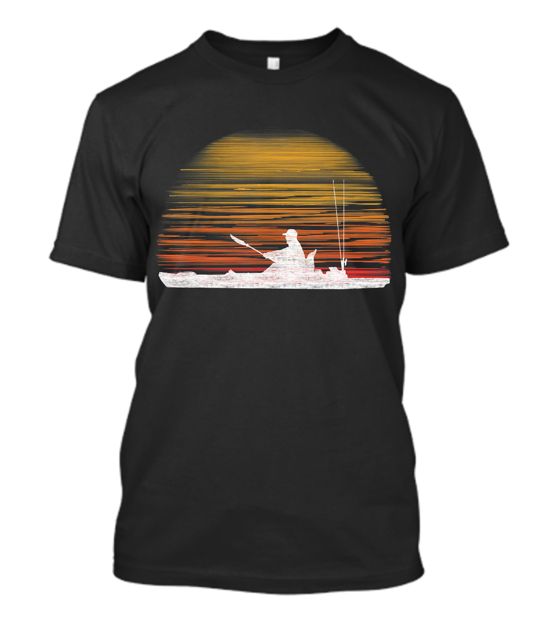 Kayak Bass Fishing Kayaking Angler Sunset T-Shirt