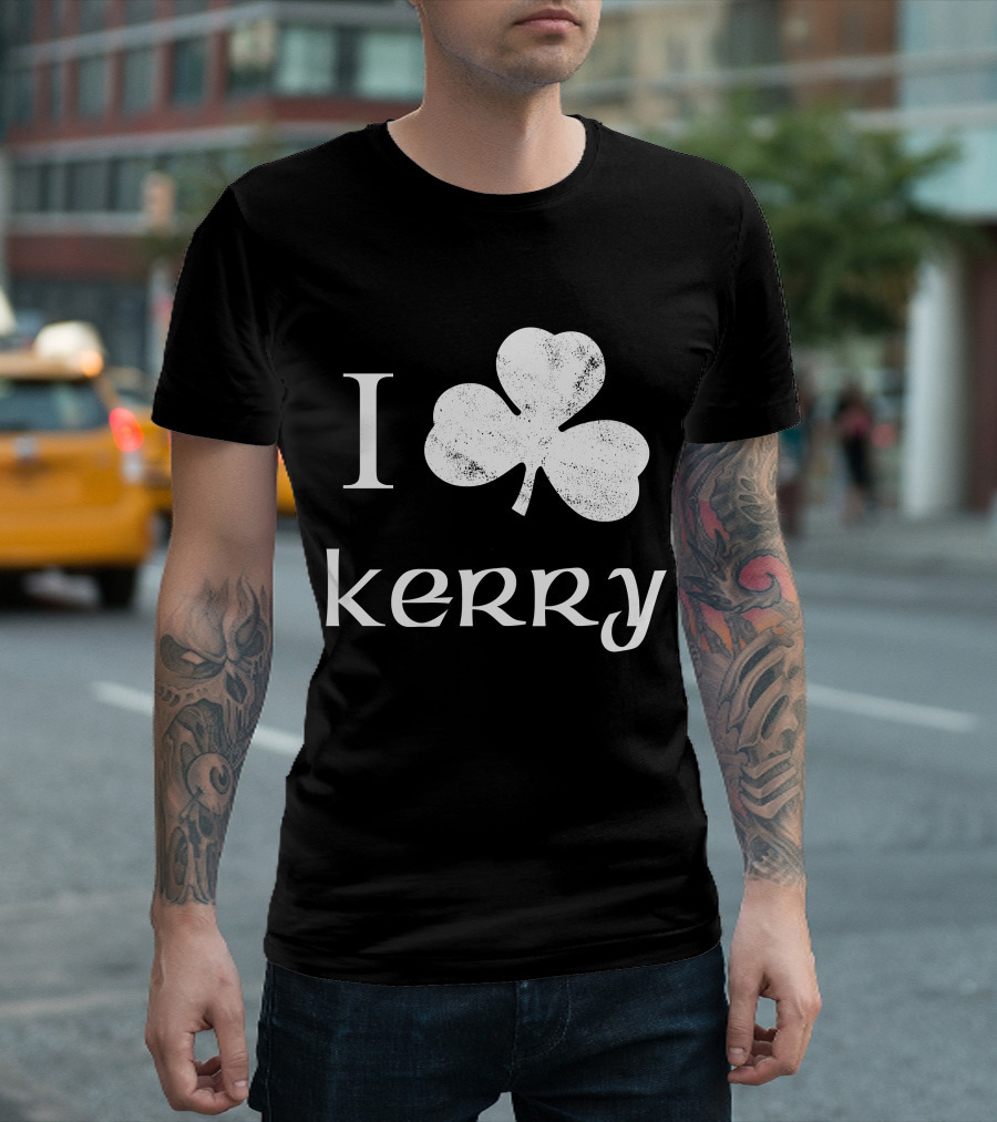 I Love Kerry Irish Shamrock T-Shirt