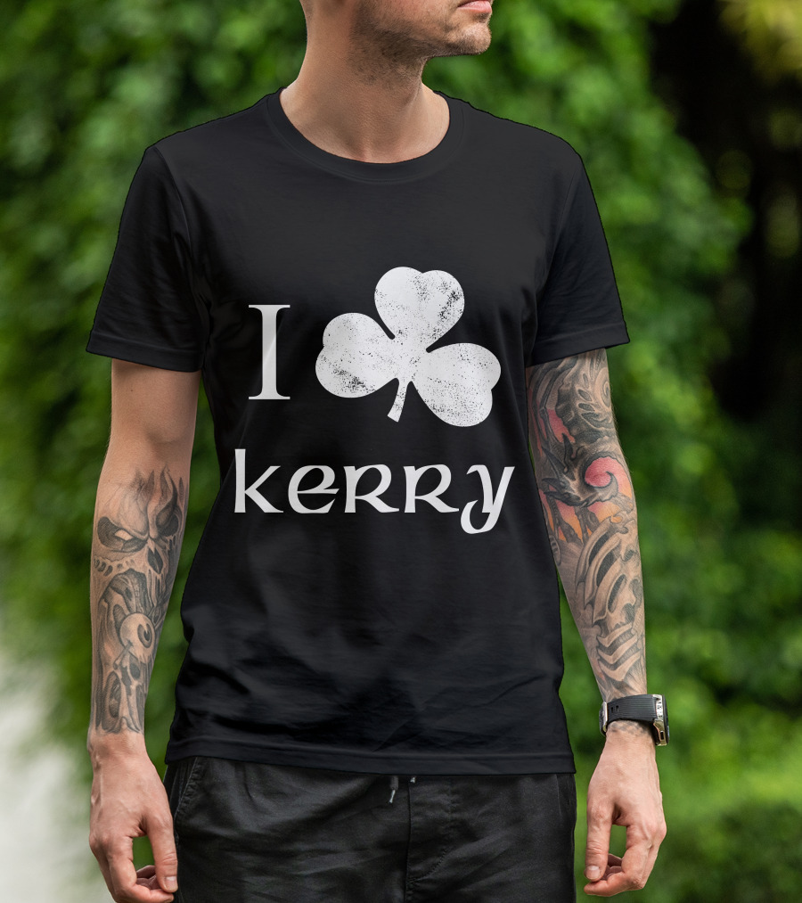 I Love Kerry Irish Shamrock T-Shirt