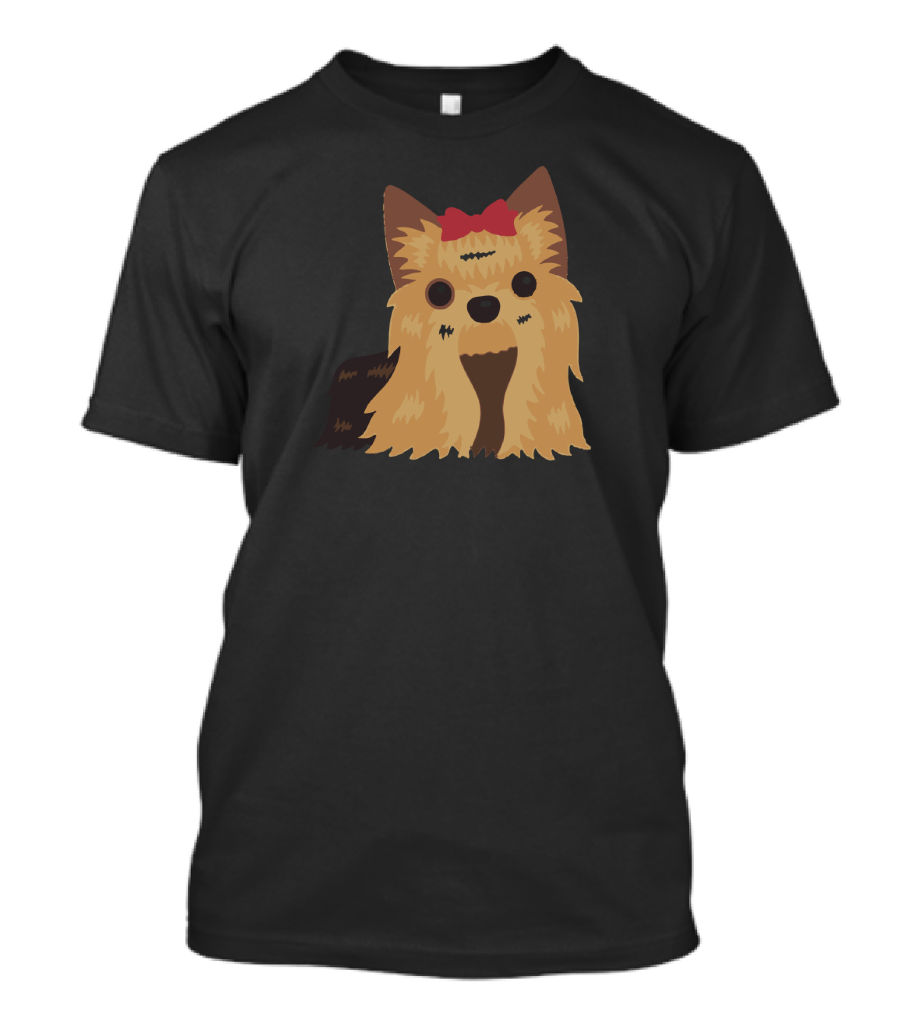 Terrier Dog Cute Cool Adorable Bow Drawing T-Shirt