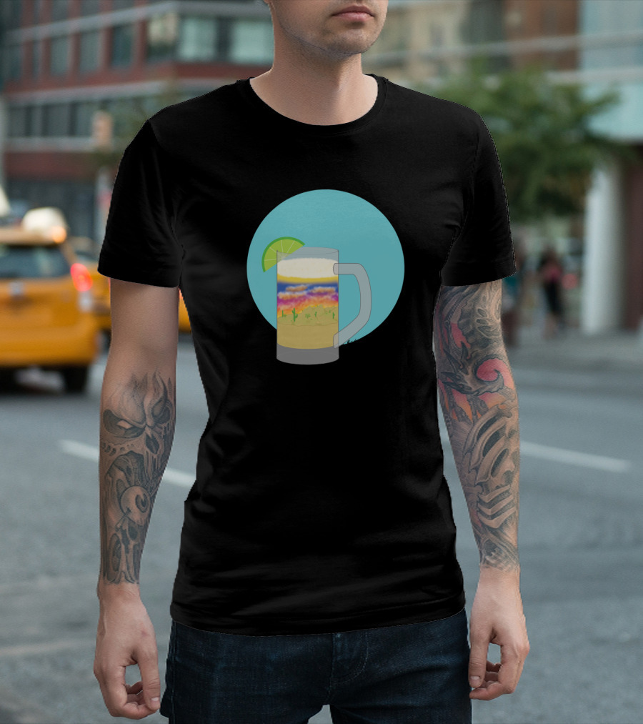 Sonoran Ale Sunset with Cactus and Lime in Beer Mug T-Shirt