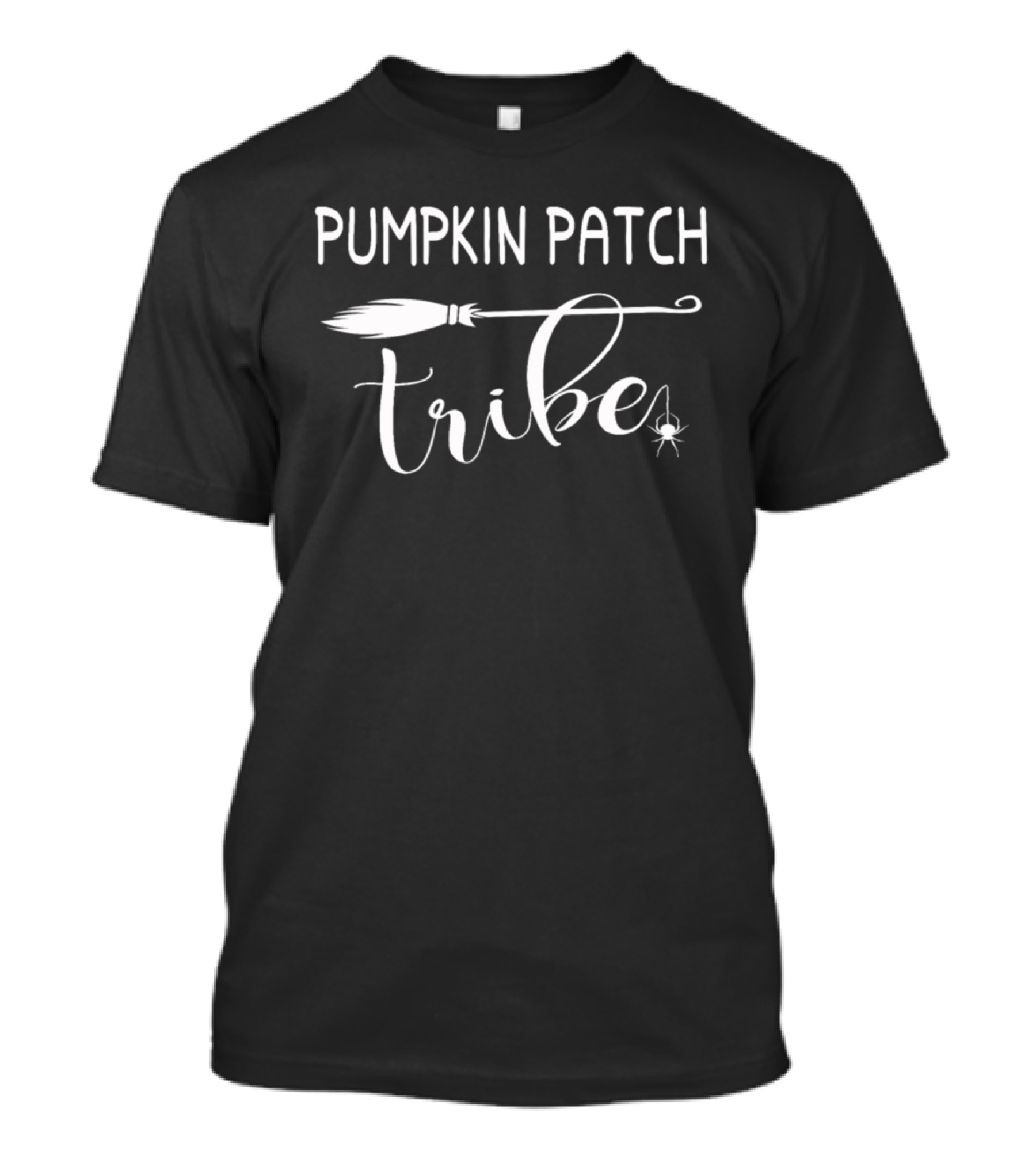 Pumpkin Patch Tribe Halloween Broom Spider T-Shirt