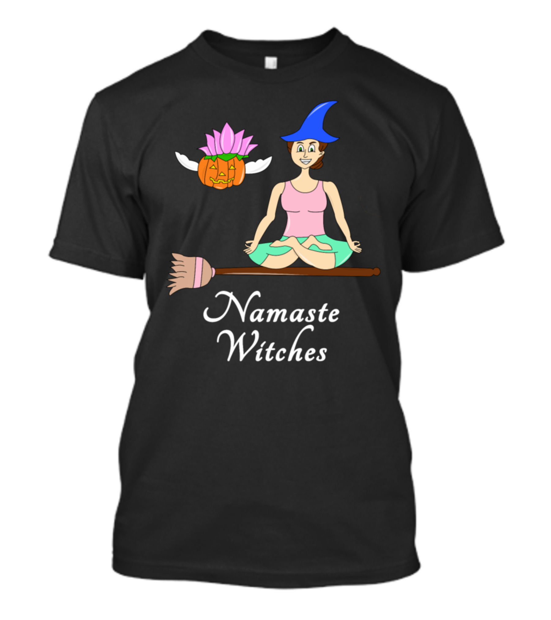 Namaste Witches Yoga Halloween Pumpkin Funny Gift T-Shirt