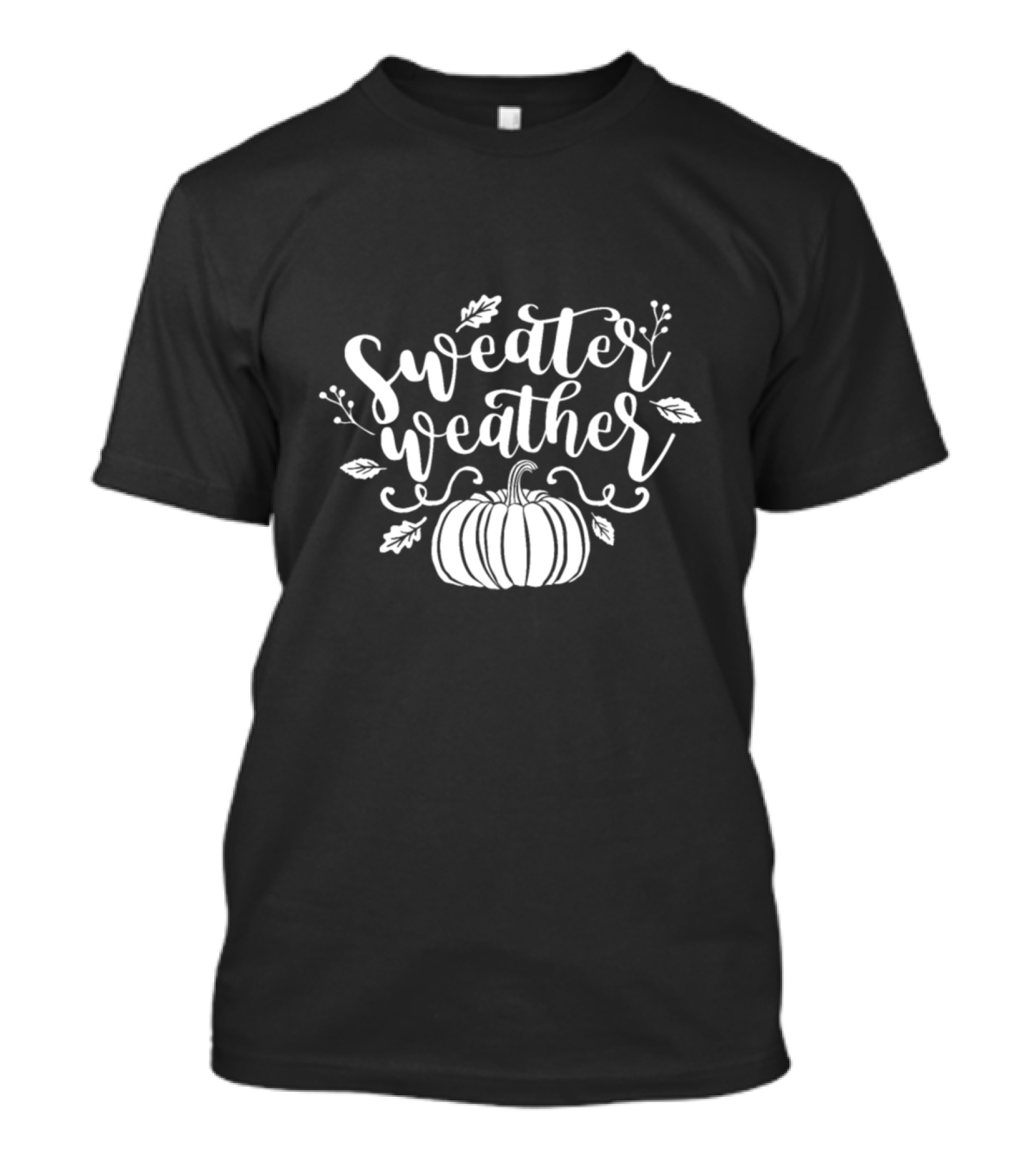 Sweater Weather Autumn Fall Leaves Pumpkin T-Shirt