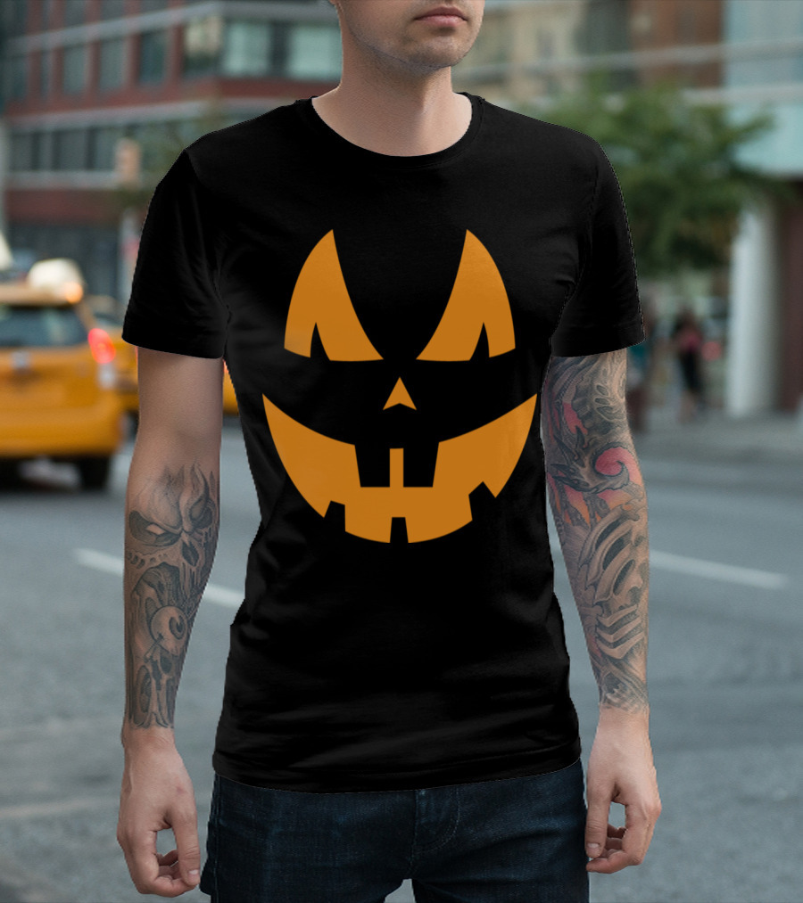 Scary Halloween Pumpkin Face 10 T-Shirt