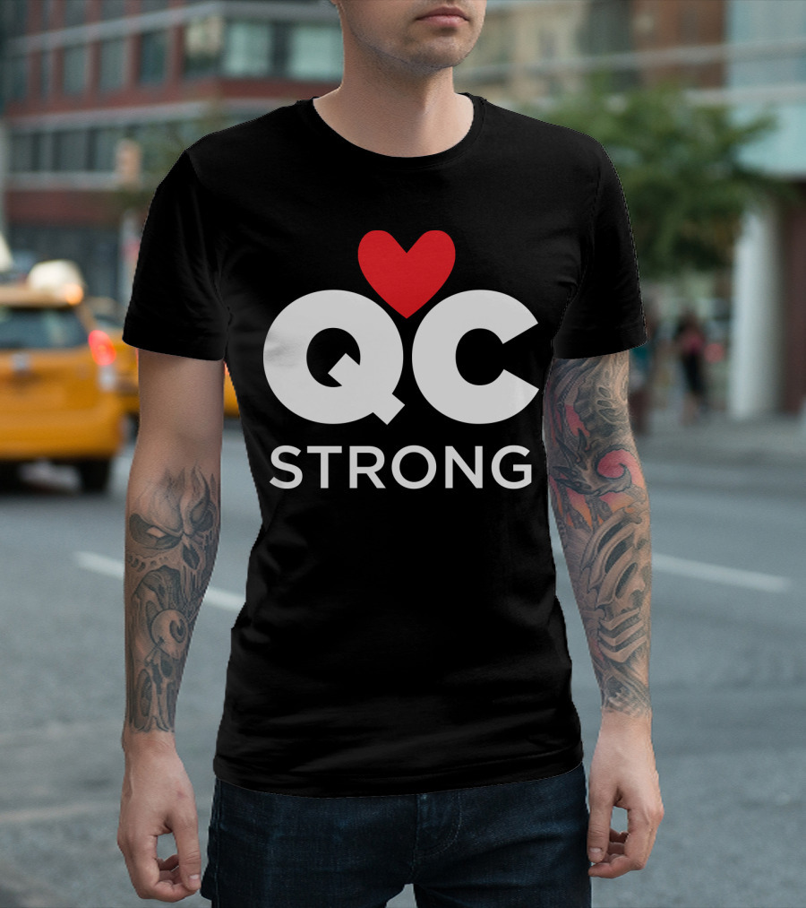 QC Strong Quad City Strong Heart T-Shirt