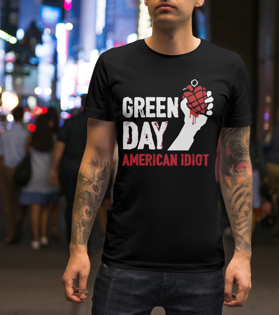 Green Day American Idiot Heart Grenade T-Shirt
