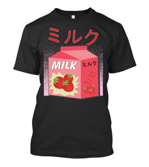 Japanese Otaku Anime Milk Strawberry Milkshake T-Shirt