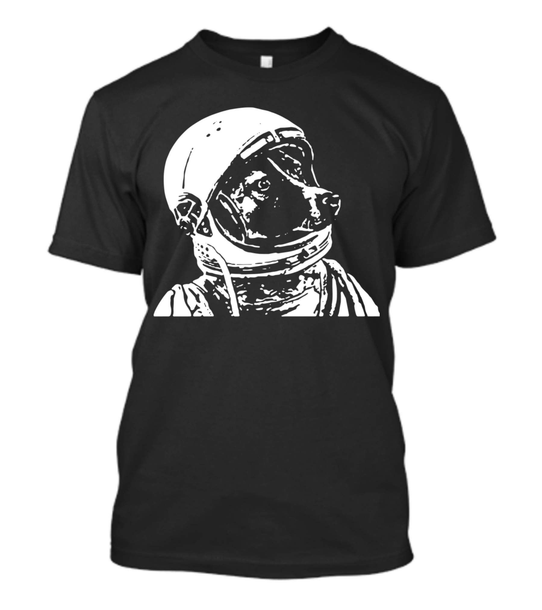 Dog Astronaut In Space Helmet Classic Monochrome T-Shirt