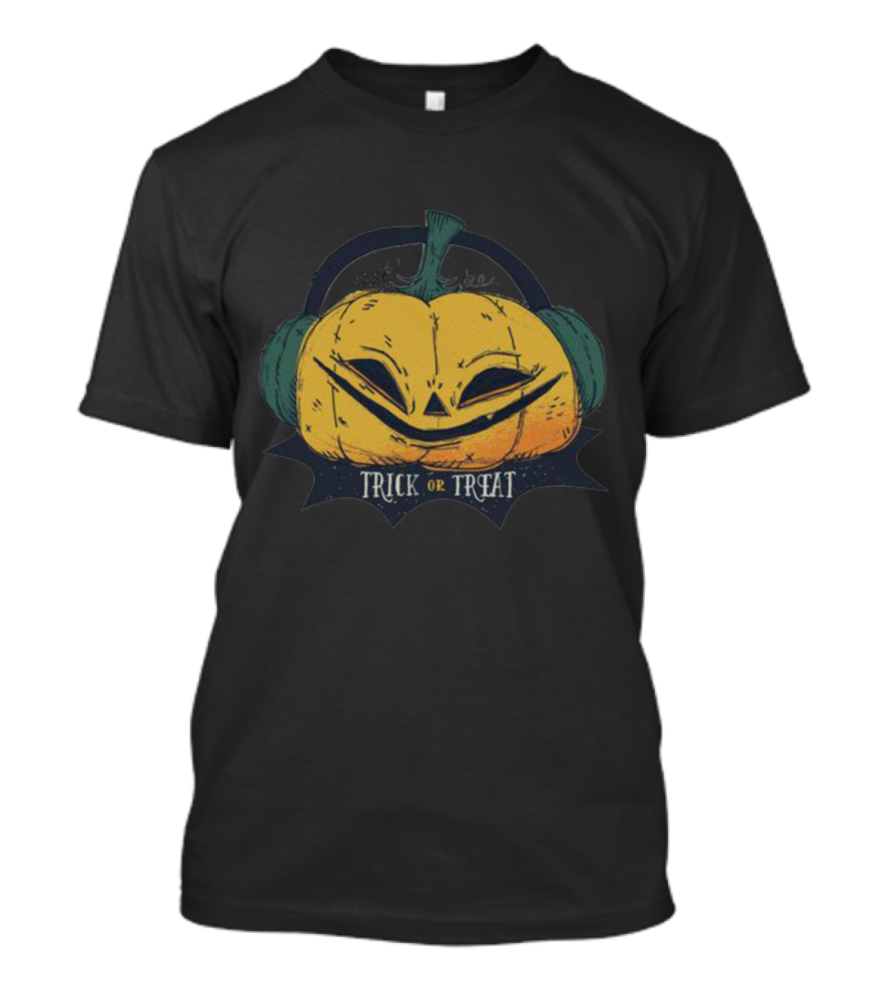 Trick Or Treat Pumpkin Listen Music T-Shirt
