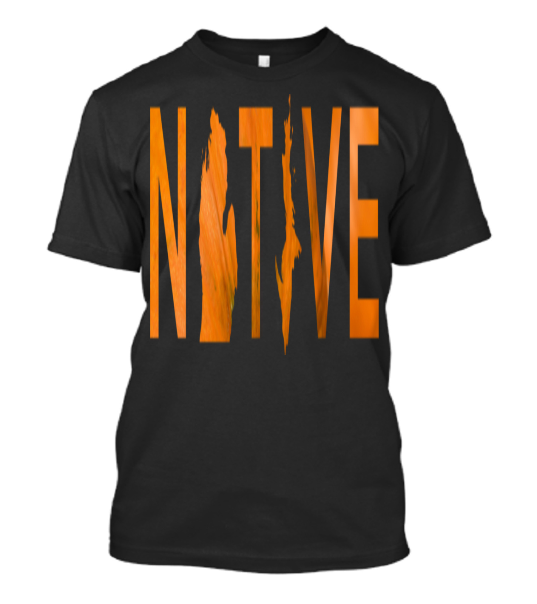 Native Michigan Pumpkin Map Outline Text T-Shirt