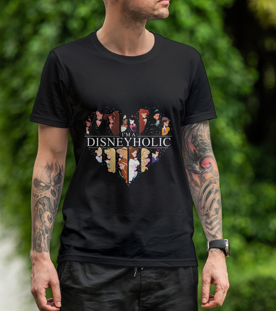 I'm A Disneyholic Heart Featuring Iconic Disney Princesses T-Shirt